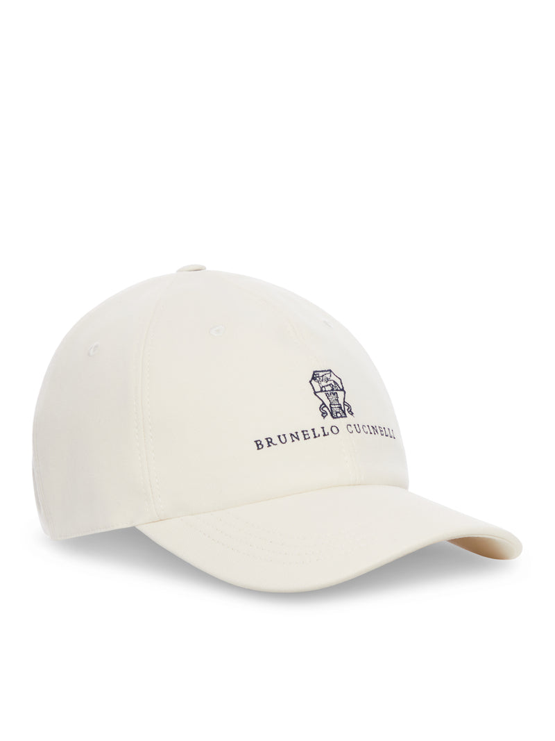 CAPPELLO BASEBALL IN GABARDINA DI COTONE RITORTO CON LOGO RICAMATO