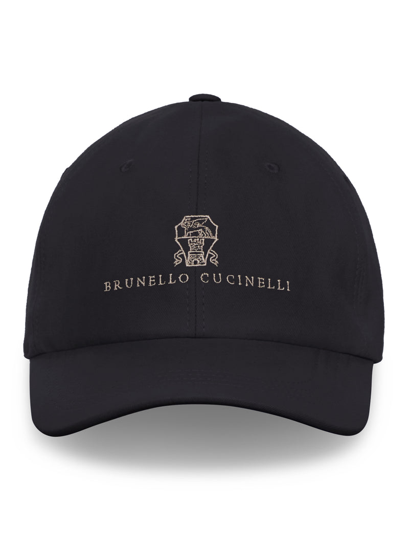 CAPPELLO BASEBALL IN GABARDINA DI COTONE RITORTO CON LOGO RICAMATO
