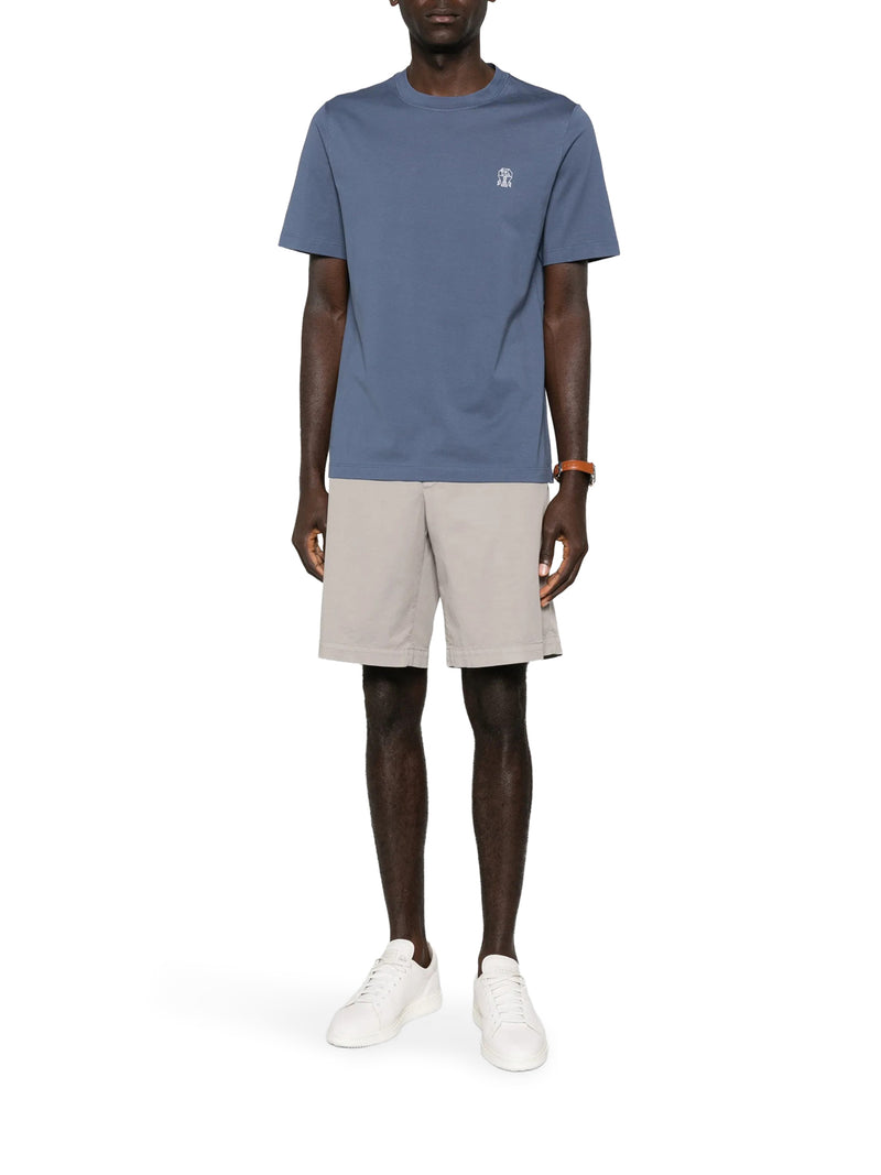 T-SHIRT IN COTONE CON LOGO STAMPATO A CONTRASTO