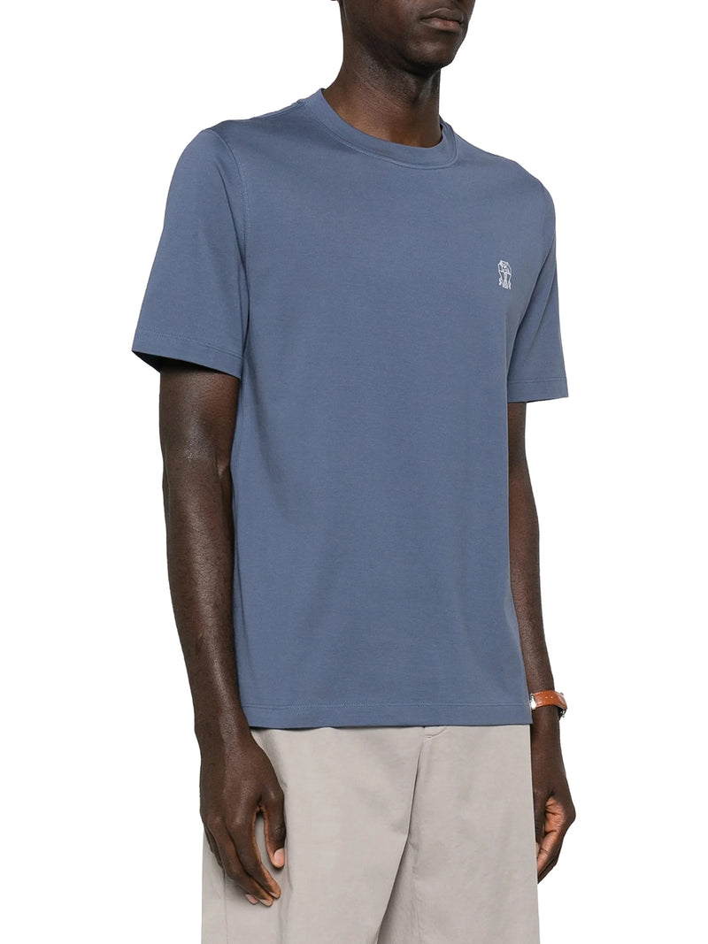 T-SHIRT IN COTONE CON LOGO STAMPATO A CONTRASTO