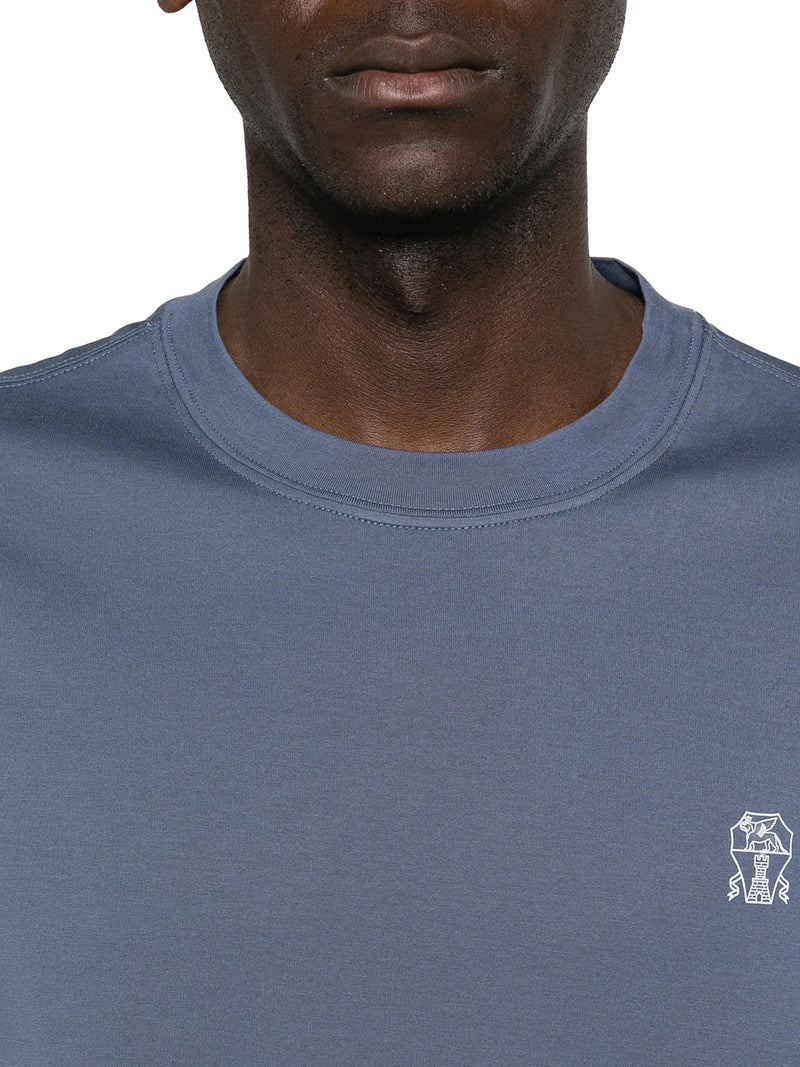 T-SHIRT IN COTONE CON LOGO STAMPATO A CONTRASTO