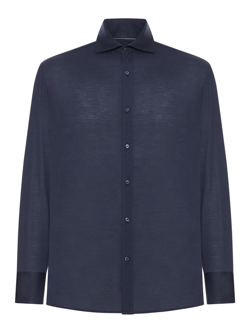 CAMICIA CLASSICA IN MISTO COTONE E SETA