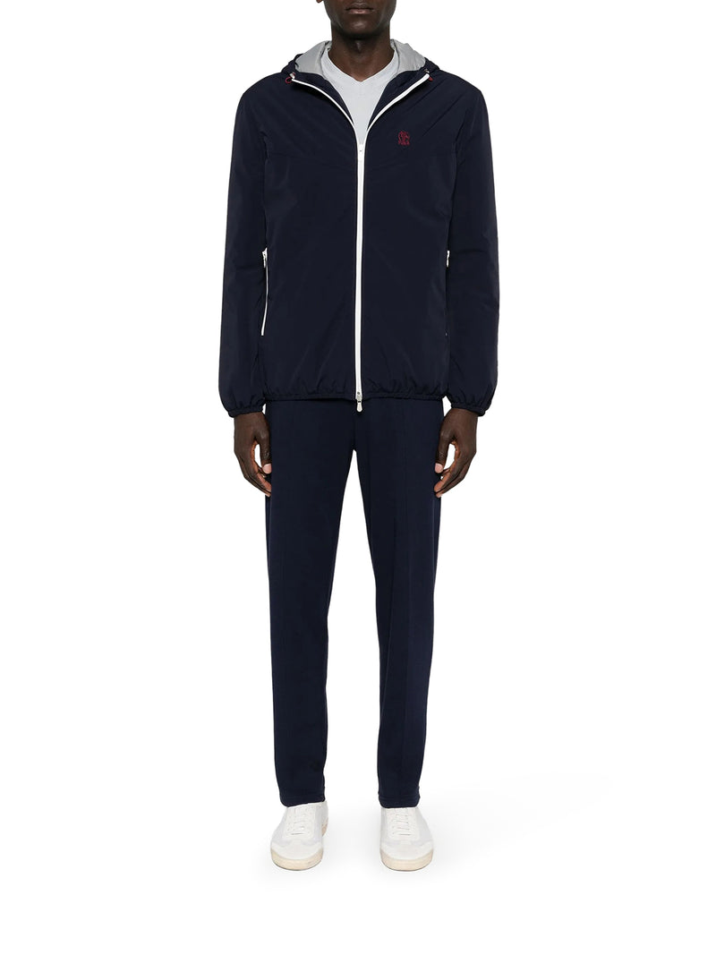 GIUBBINO IN NYLON MEMBRANATO CON LOGO E CAPPUCCIO