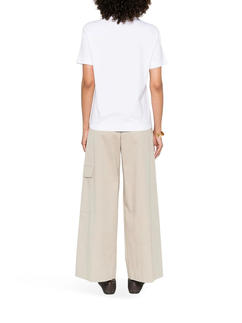 T-SHIRT GIROCOLLO IN COTONE CON APPLICAZIONE MONILE