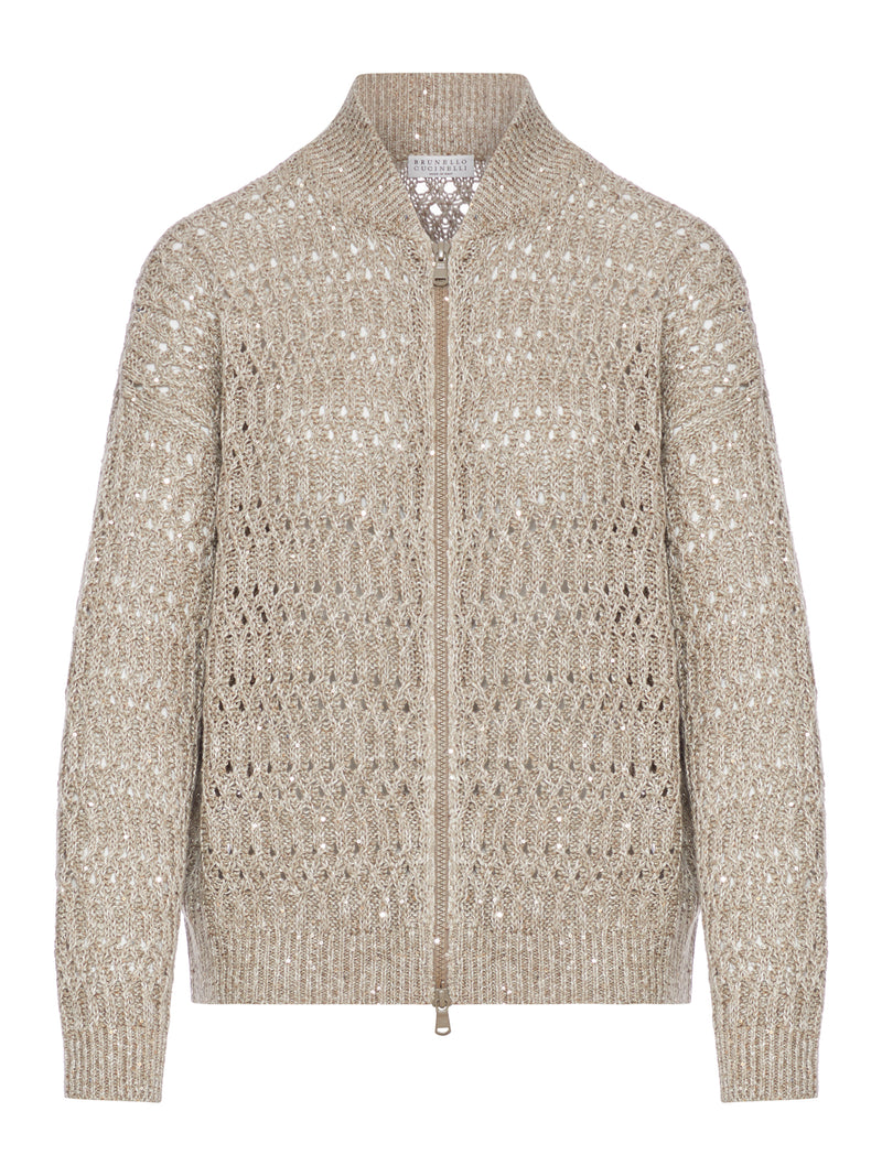 CARDIGAN DAZZLING BRAIDS IN LINO