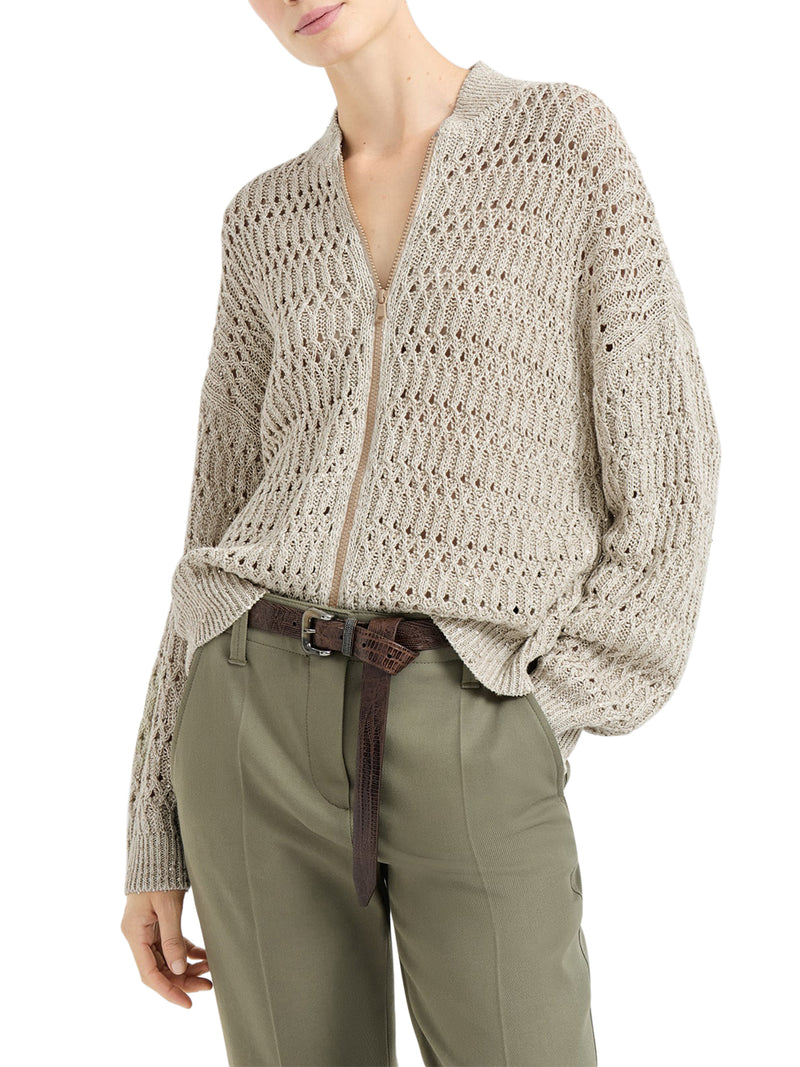 CARDIGAN DAZZLING BRAIDS IN LINO
