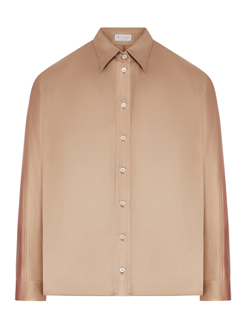 CAMICIA IN RASO DI SETA STRETCH CON MONILE