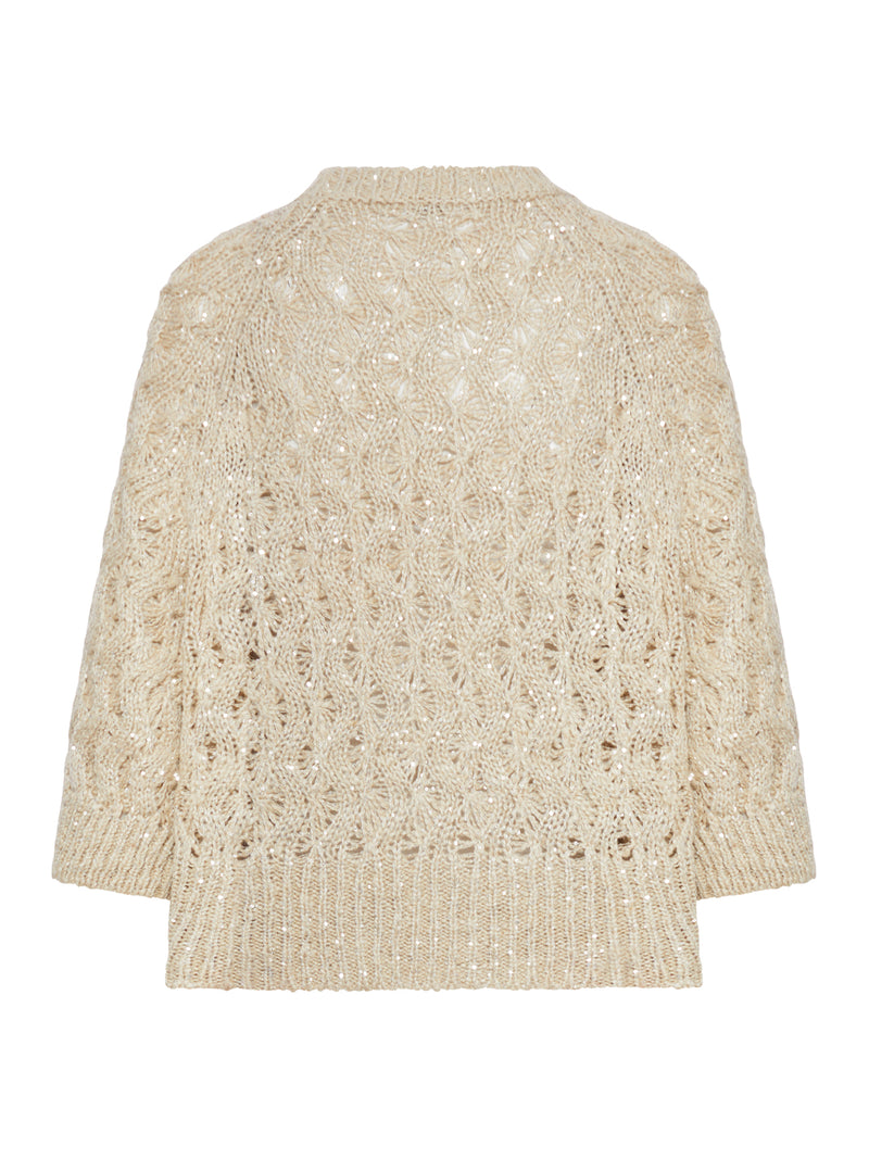 MAGLIONE IN FILATO LAVORATO A MAGLIA TRAFORATA