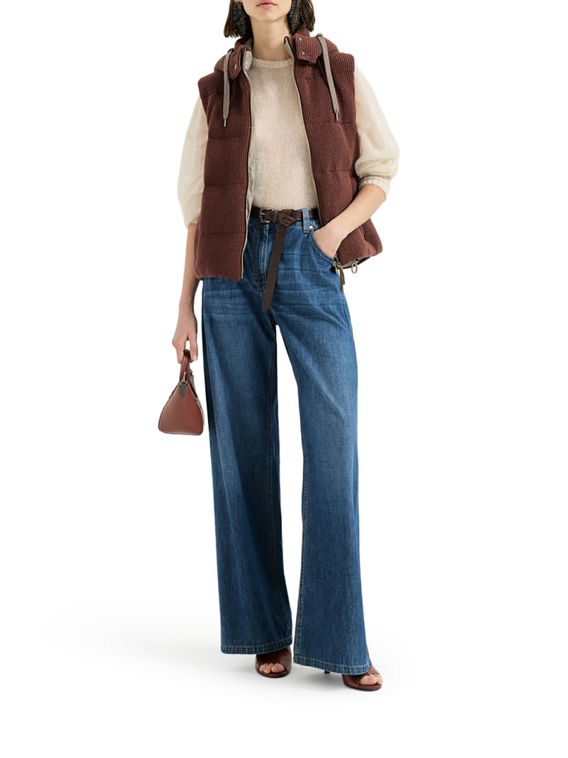 PANTALONE BAGGY IN DENIM LEGGERO CON MONILE