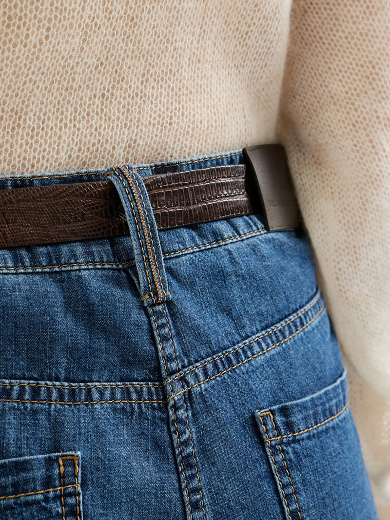 PANTALONE BAGGY IN DENIM LEGGERO CON MONILE