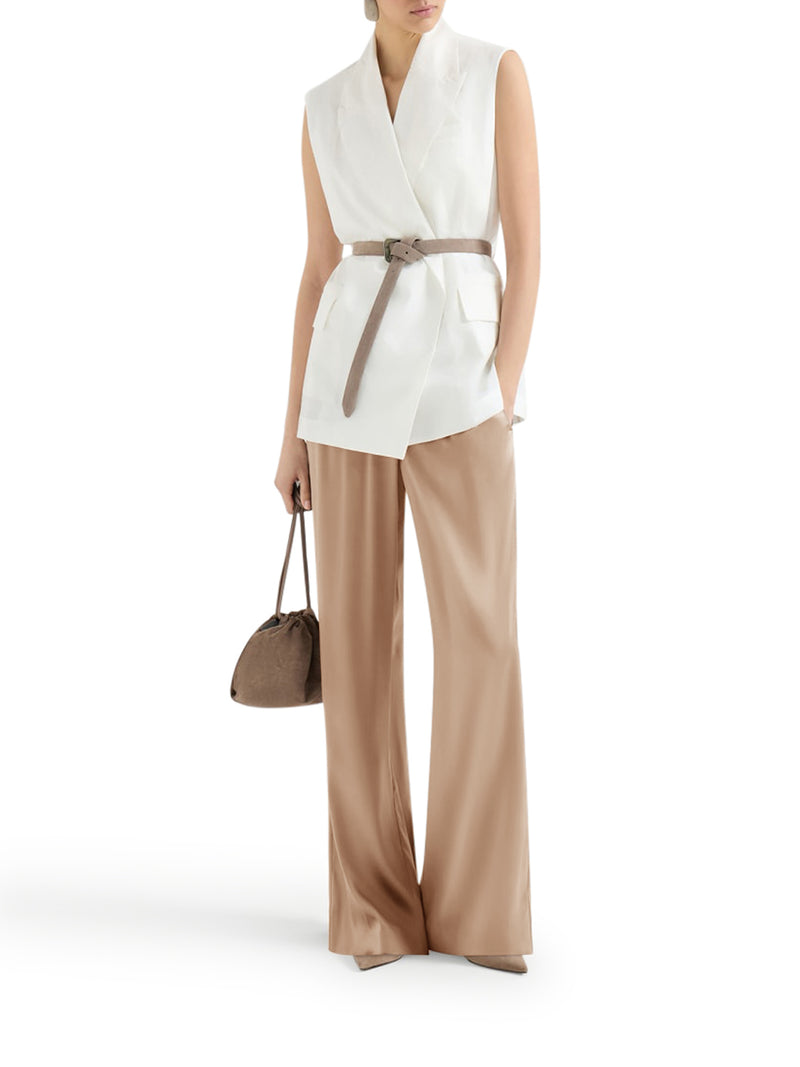 PANTALONE TRACK IN RASO DI SETA STRETCH