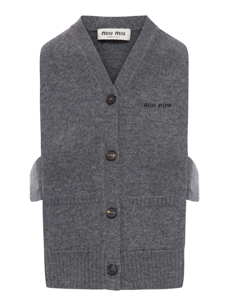 CARDIGAN GILET IN CASHMERE