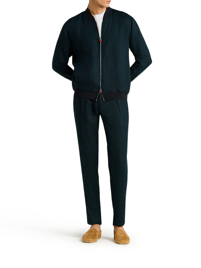 GIUBBOTTO IN PURO LINO CON ZIP