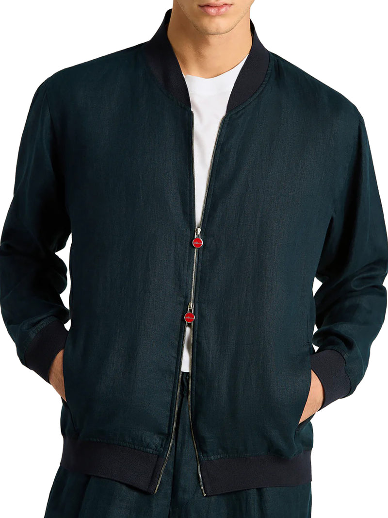 GIUBBOTTO IN PURO LINO CON ZIP