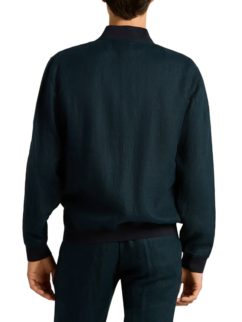 GIUBBOTTO IN PURO LINO CON ZIP