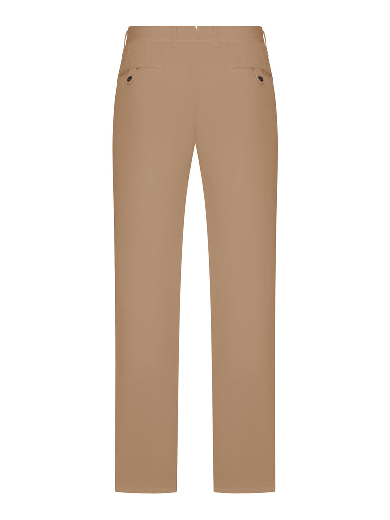 PANTALONE SARTORIALE TAPERED FIT IN MISTO COTONE E LINO