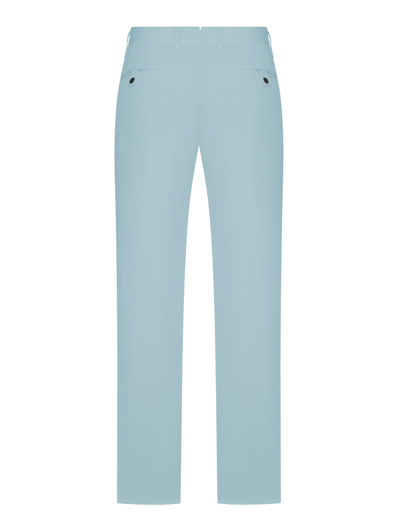 PANTALONE SARTORIALE TAPERED FIT IN MISTO COTONE E LINO