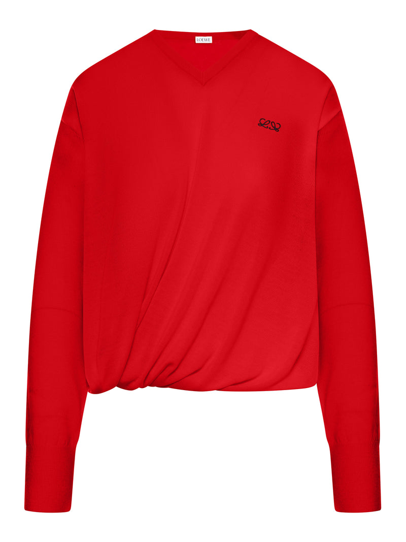 MAGLIONE DRAPPEGGIATO IN LANA MERINO