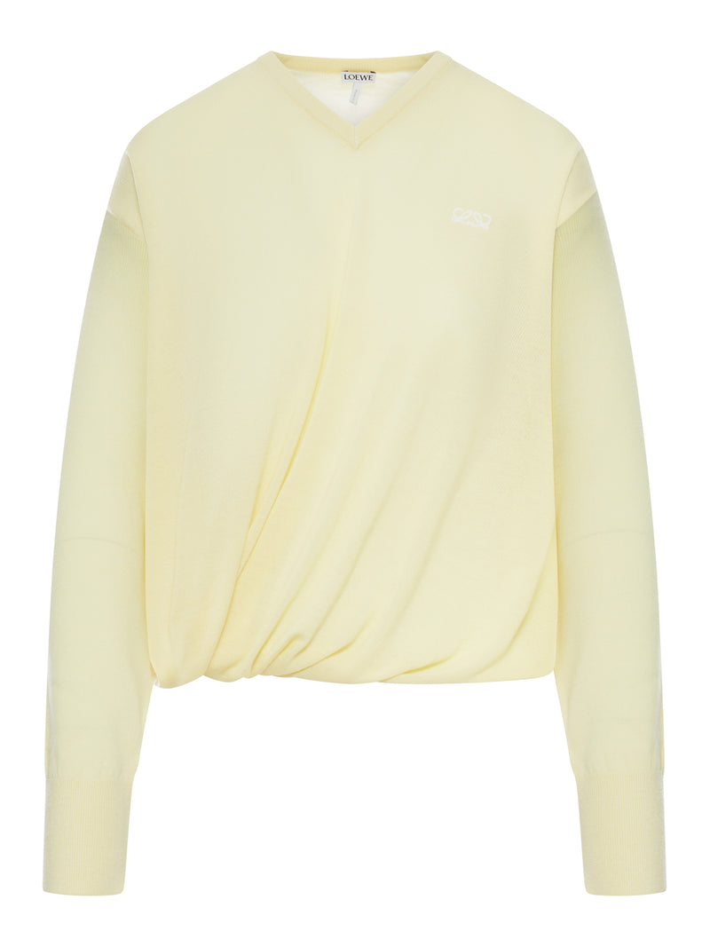 MAGLIONE DRAPPEGGIATO IN LANA MERINO