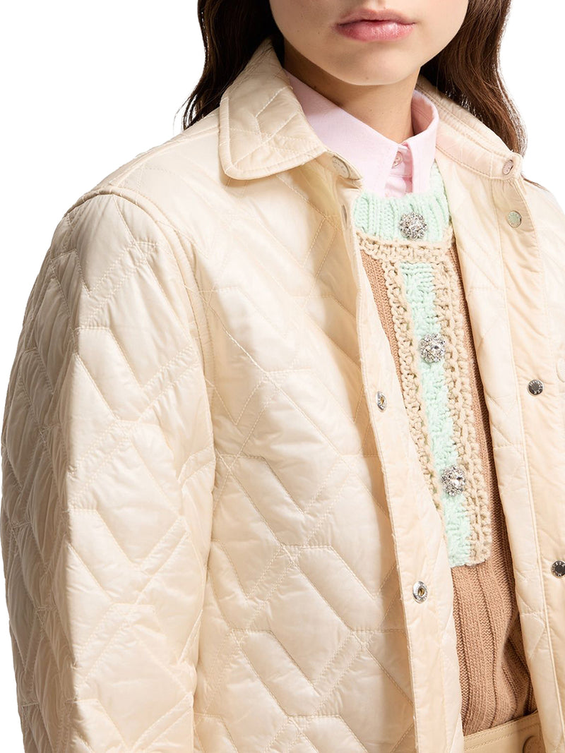 GIACCA CAMICIA IMBOTTITA CON TRAPUNTATURA A DIAMANTE
