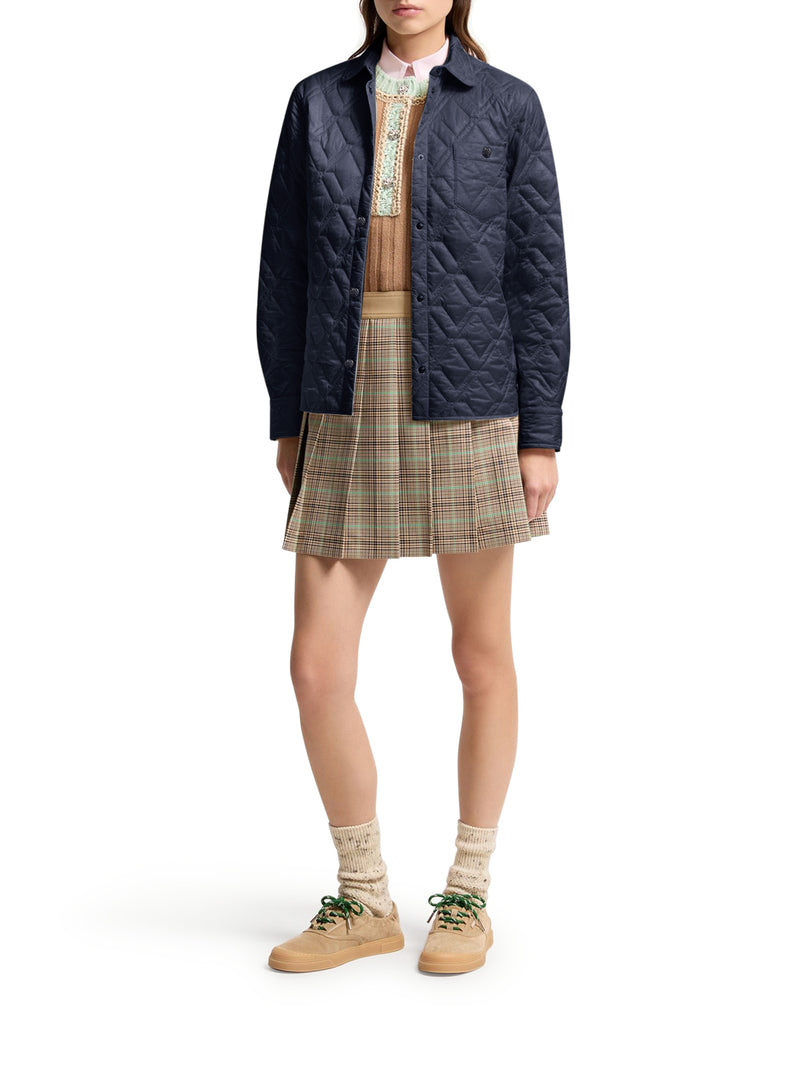 GIACCA CAMICIA IMBOTTITA CON TRAPUNTATURA A DIAMANTE