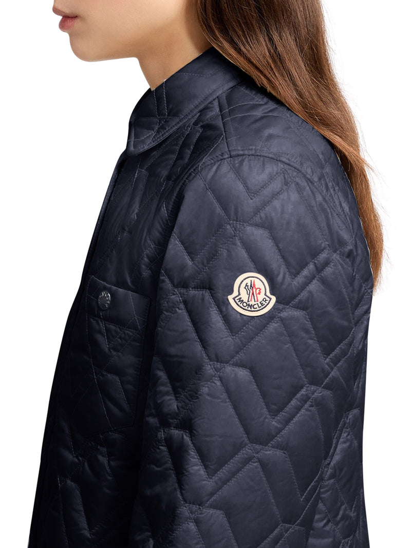 GIACCA CAMICIA IMBOTTITA CON TRAPUNTATURA A DIAMANTE