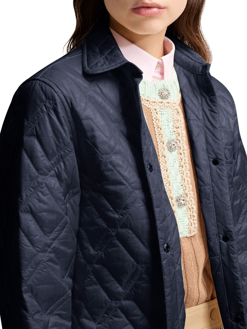 GIACCA CAMICIA IMBOTTITA CON TRAPUNTATURA A DIAMANTE