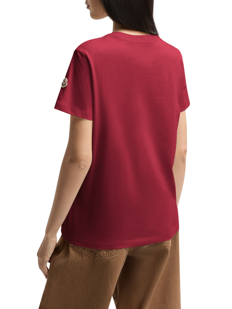 T-SHIRT IN COTONE CON LOGO TONO SU TONO RICAMATO