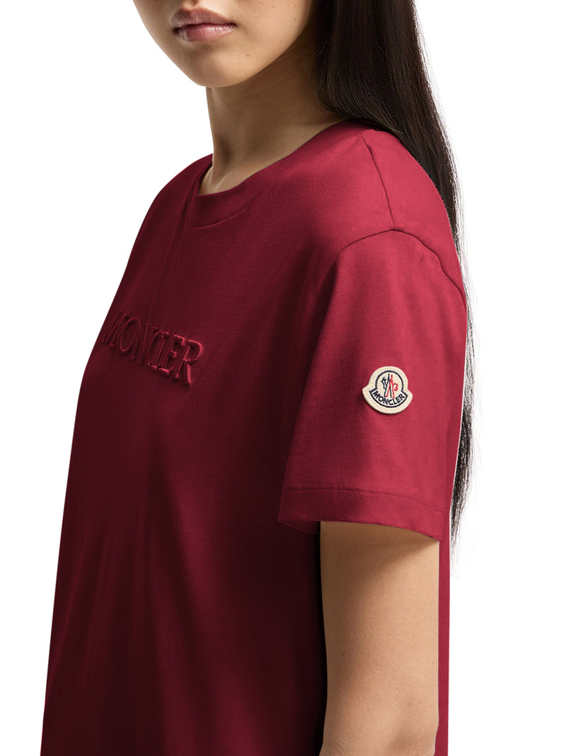 T-SHIRT IN COTONE CON LOGO TONO SU TONO RICAMATO