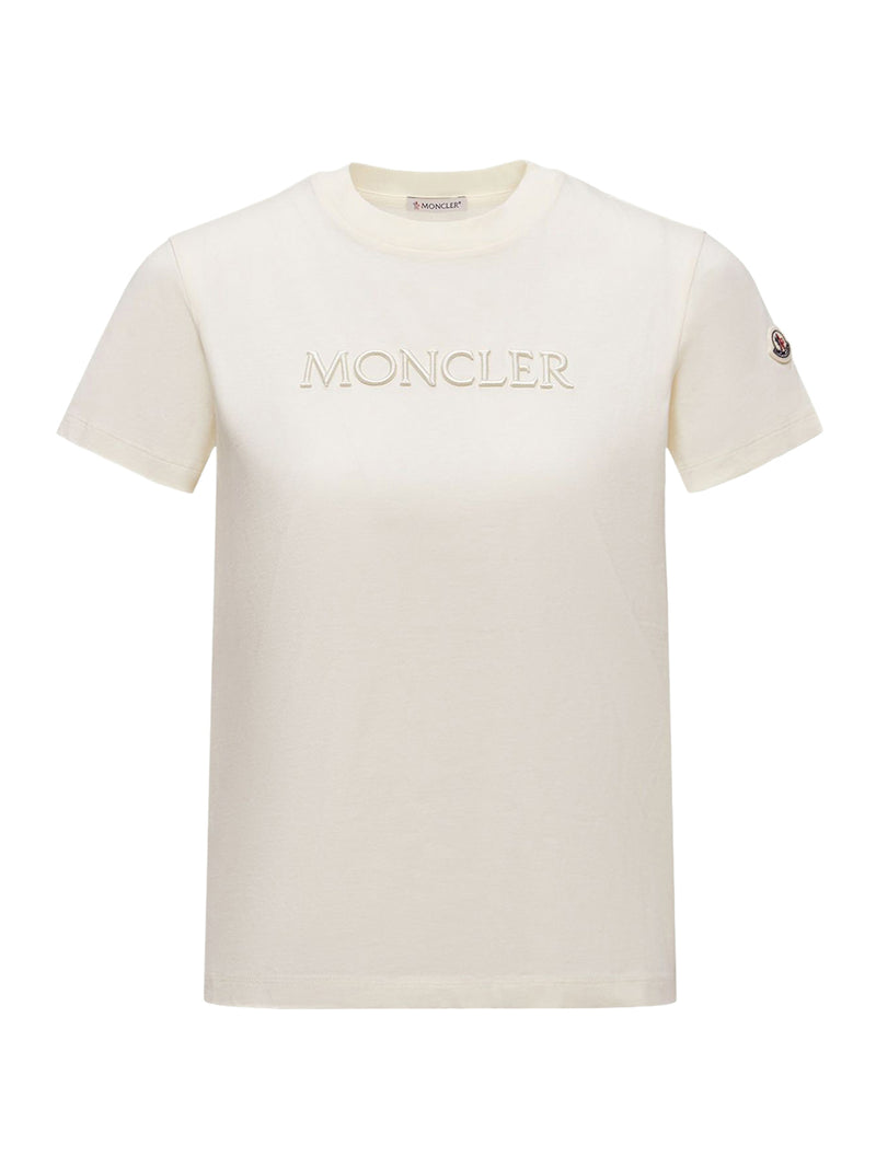 T-SHIRT IN COTONE CON LOGO TONO SU TONO RICAMATO