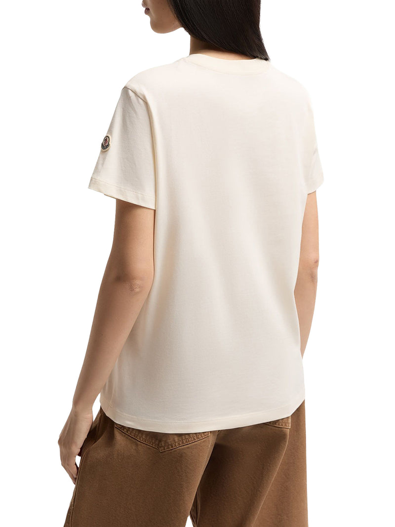 T-SHIRT IN COTONE CON LOGO TONO SU TONO RICAMATO