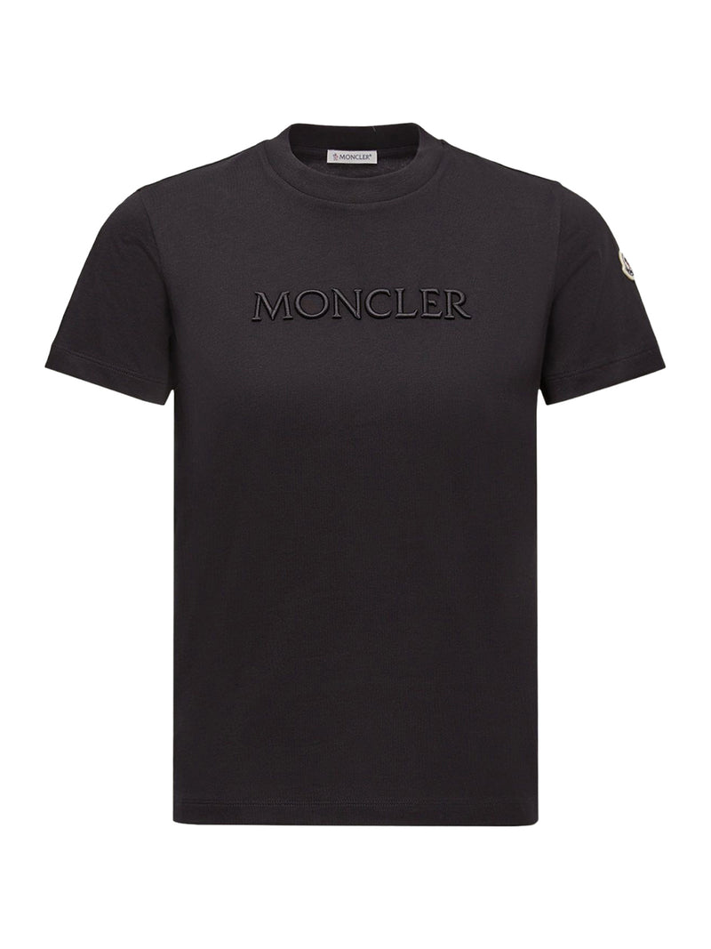 T-SHIRT IN COTONE CON LOGO TONO SU TONO RICAMATO