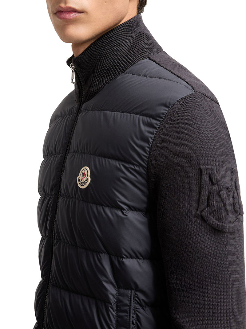 CARDIGAN IMBOTTITO IN COTONE CON ZIP