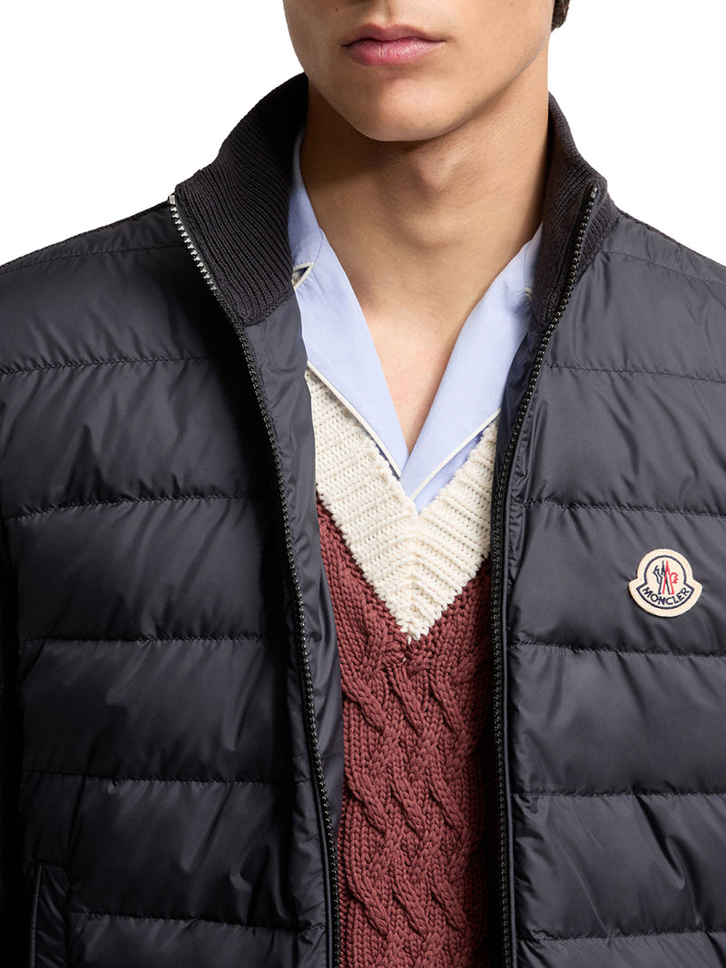 CARDIGAN IMBOTTITO IN COTONE CON ZIP