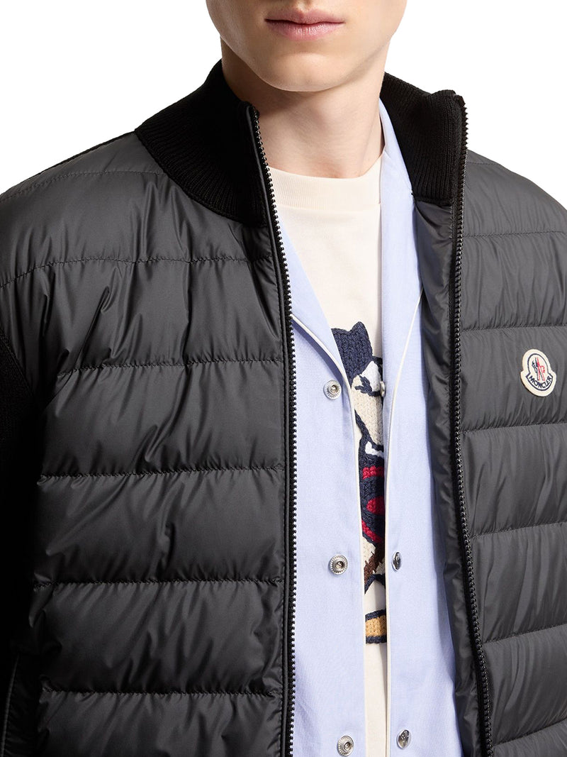 CARDIGAN IMBOTTITO IN COTONE CON ZIP