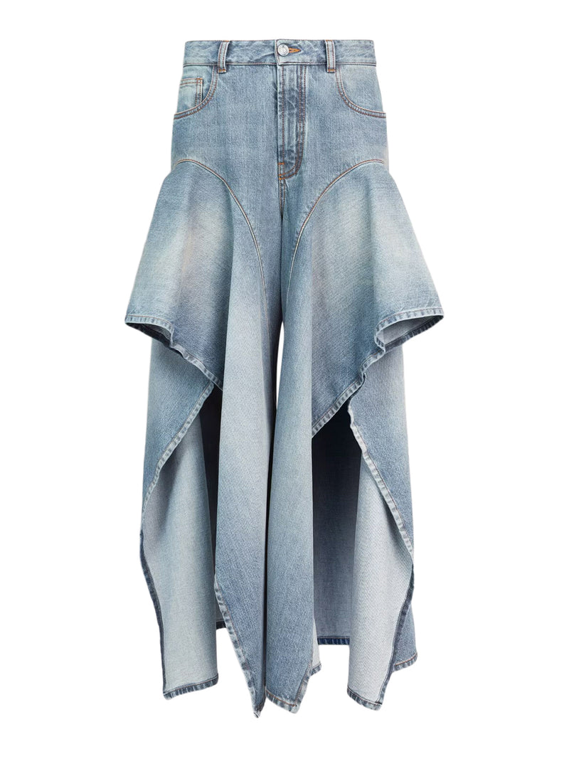 JEANS CON RUCHE DÉLAVÉ