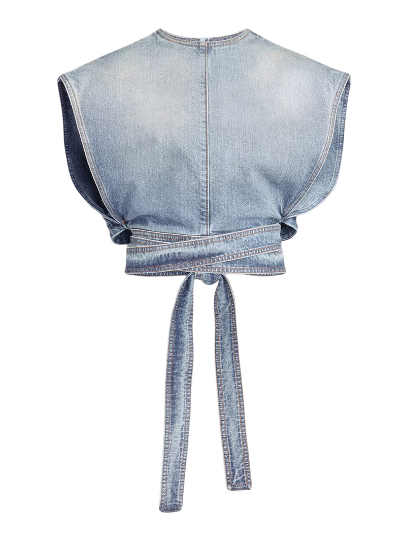 TOP CON CINTURA IN DENIM