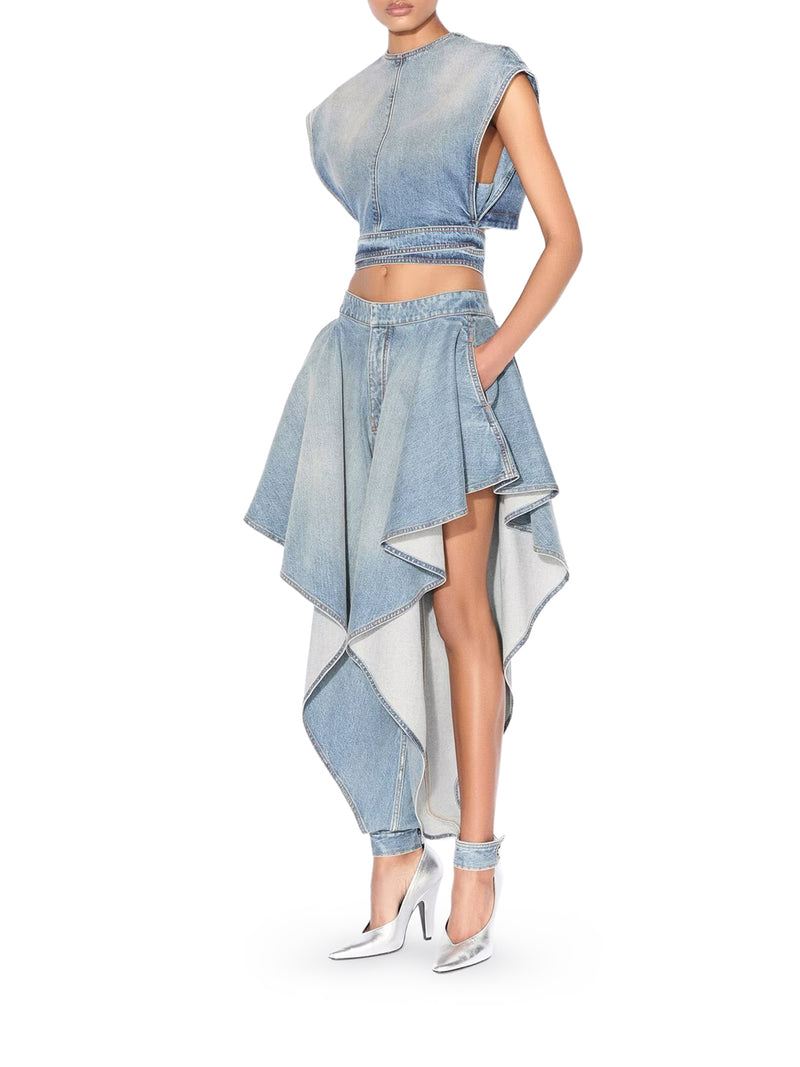 TOP CON CINTURA IN DENIM