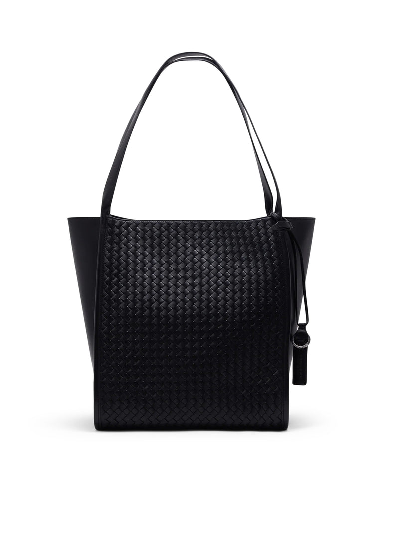 BORSA TOTE IN NAPPA CON TARGHETTA E PORTACHIAVI