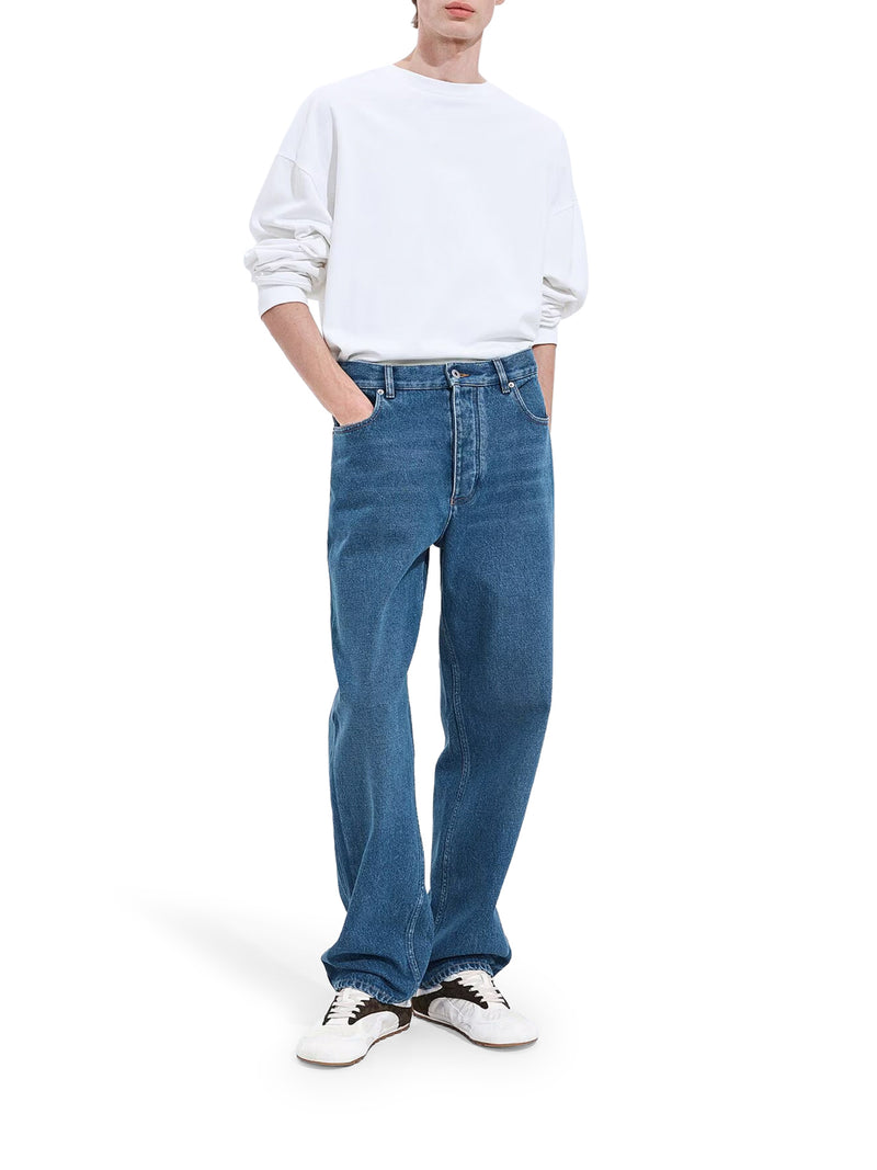 JEANS WIDE LEG IN DENIM DI COTONE