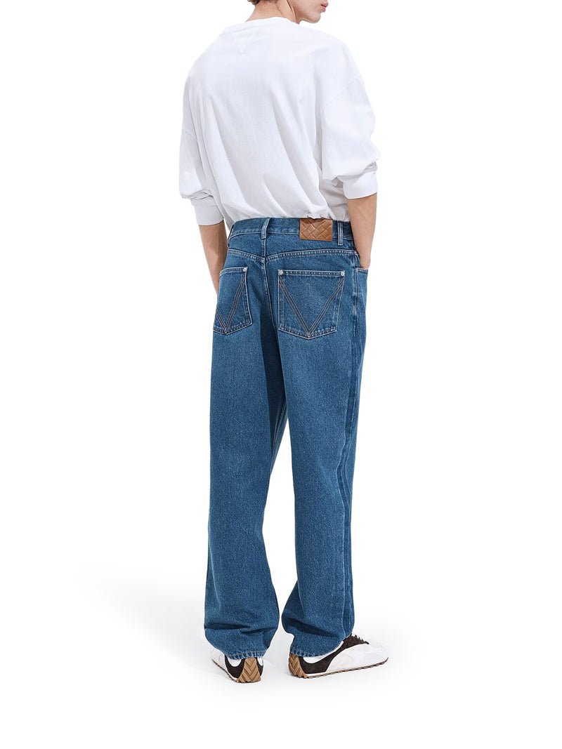 JEANS WIDE LEG IN DENIM DI COTONE