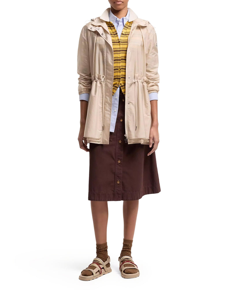 GIACCA MIDI WETEAU CON CAPPUCCIO E RUCHES