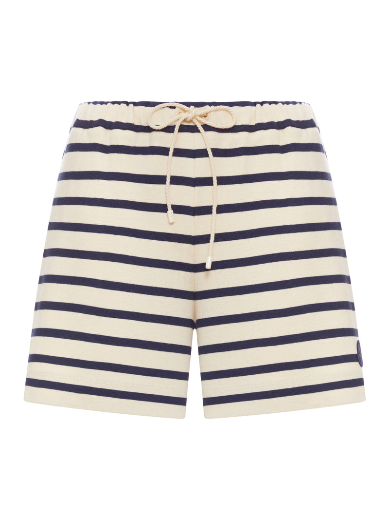 SHORTS A RIGHE CON COULISSE E LOGO