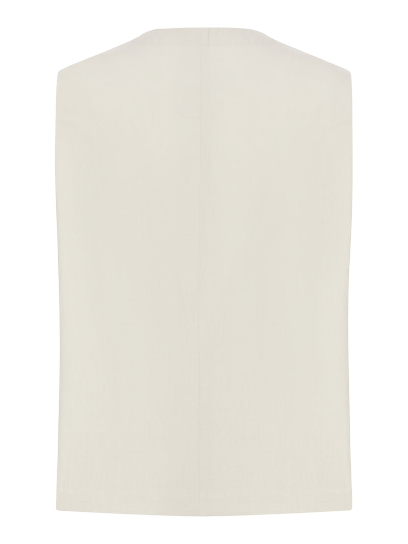 GILET SARTORIALE IN MISTO LINO E COTONE