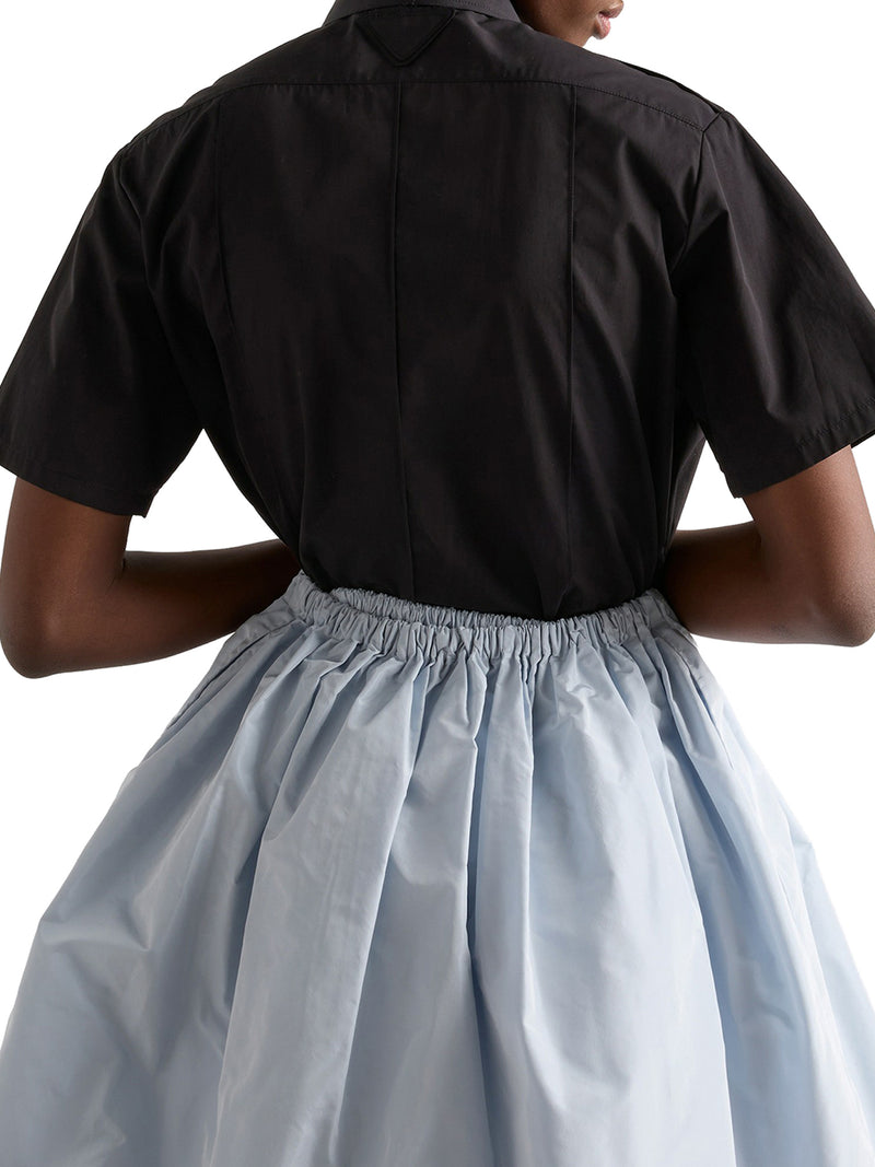 CAMICIA A MANICHE CORTE IN POPELINE