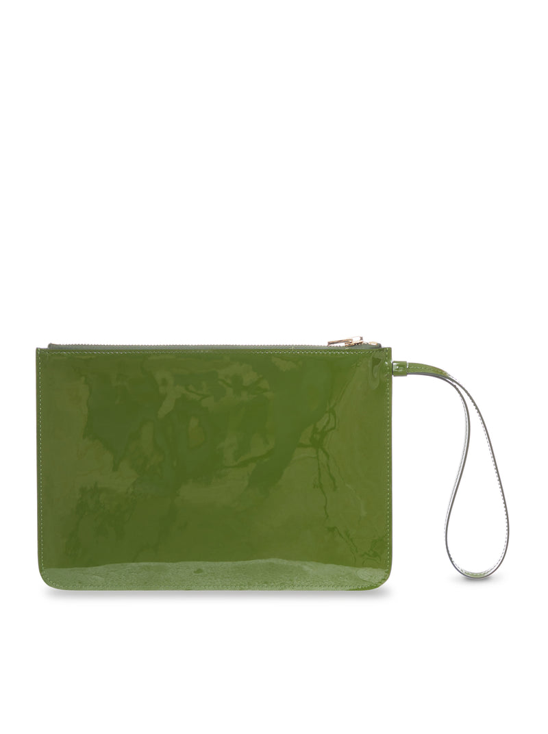 POCHETTE TOM FORD IN PELLE VERNICIATA VERDE