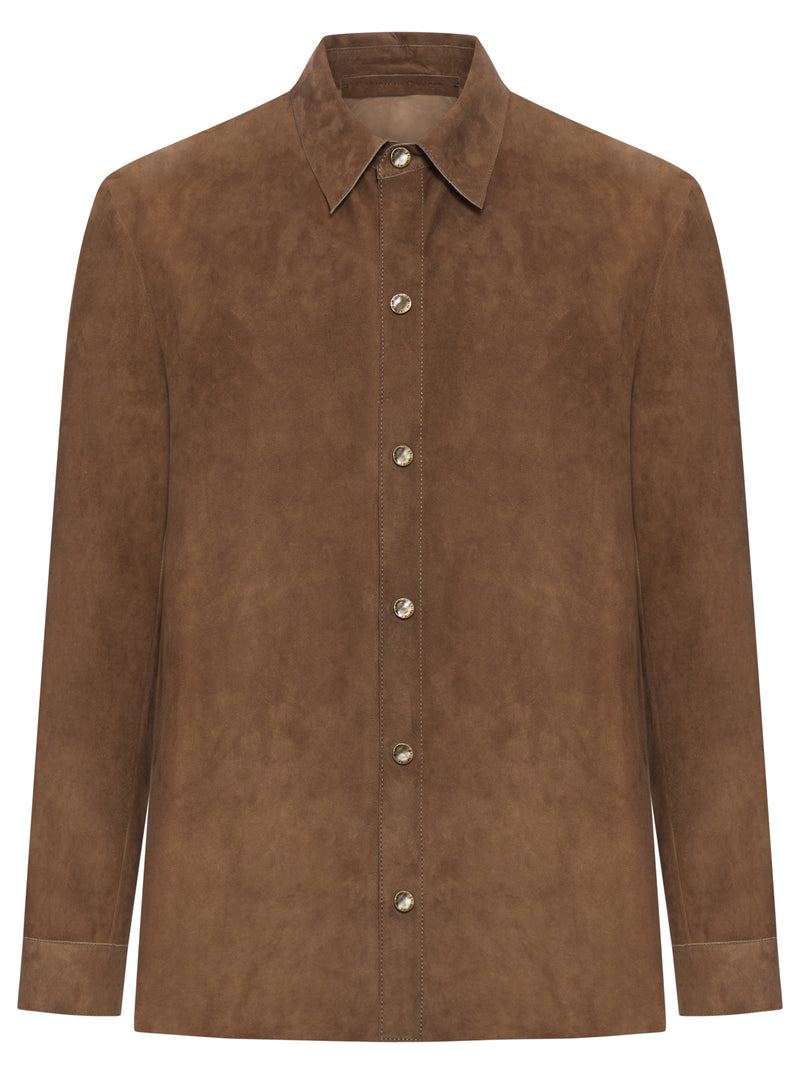 OVERSHIRT IN PELLE SCAMOSCIATA