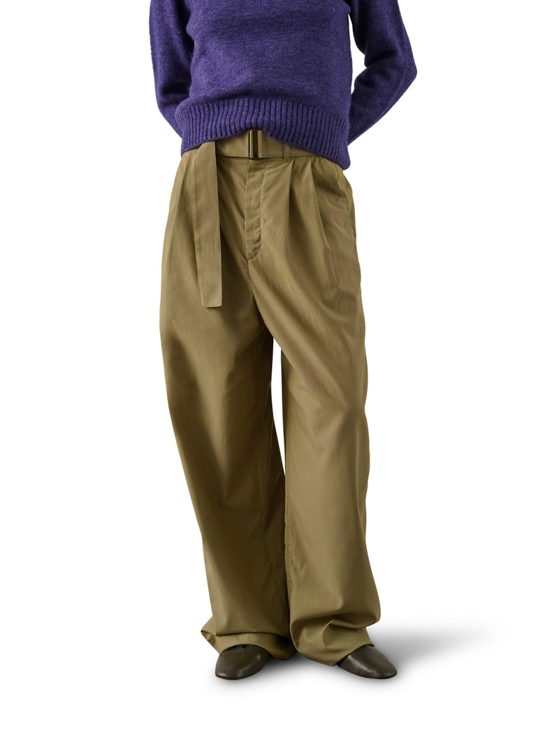 PANTALONI COLE LARGHI IN POPELINE DI COTONE BIOLOGICO E LYOCELL FLUIDO