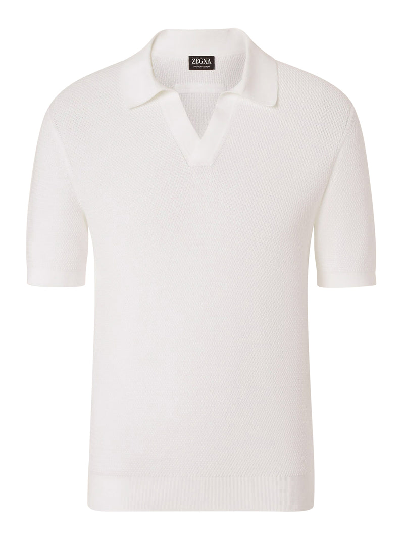 POLO CON COLLO A V IN COTONE PIQUE