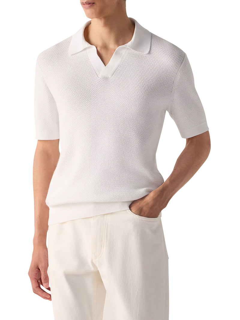 POLO CON COLLO A V IN COTONE PIQUE